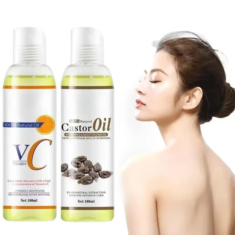 1/3/5pcs 100ml Organic Essential Oil Natural Castor Vitamin C Oil for Body Relaxing Spa Massage Natural Essential Oils Skin Care