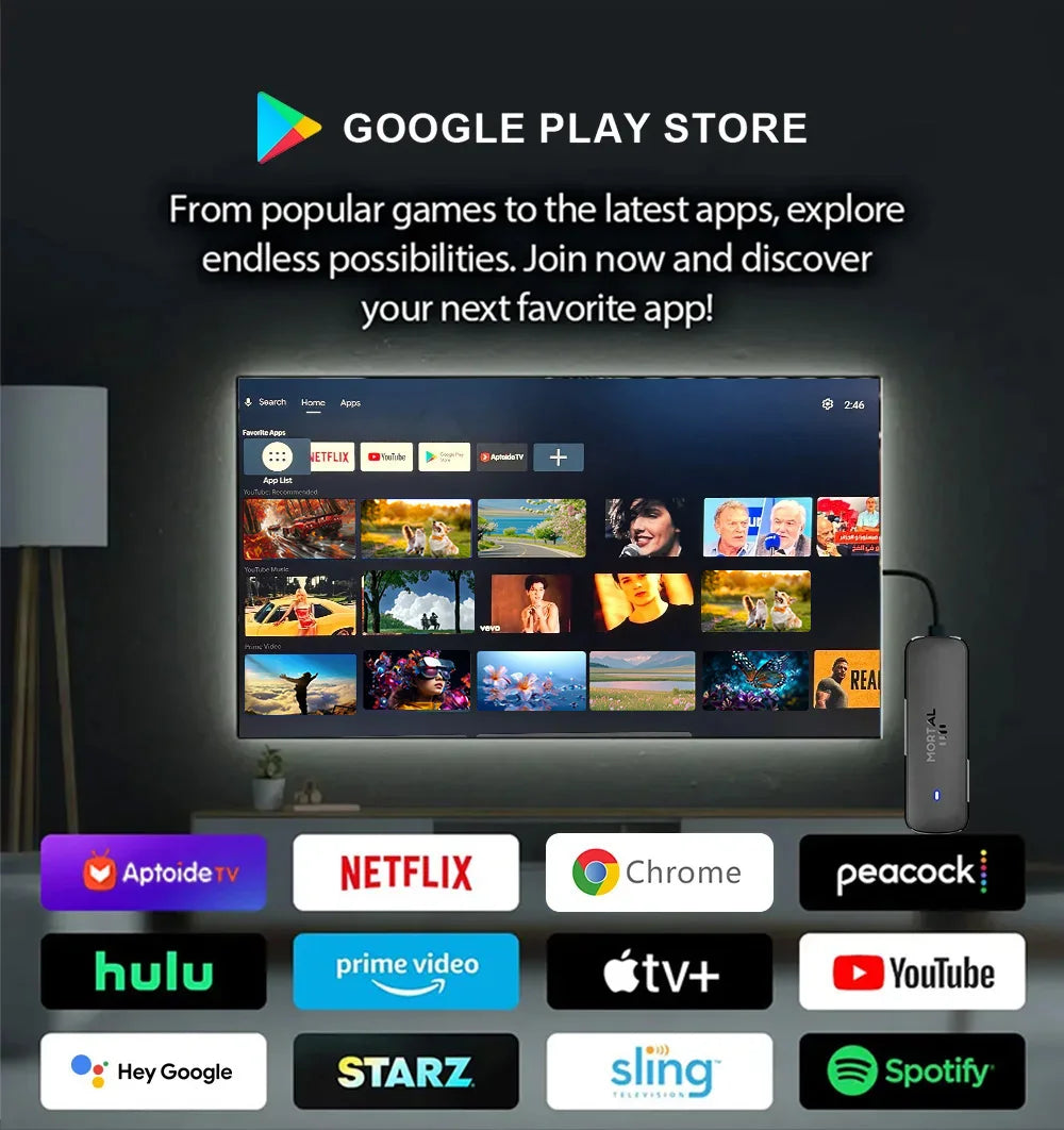 Q8 Smart Android14 TV Stick 8K@60fps WiFi 6 Voice Remote Global Version Rockchip RK3518 Netflix YouTube Live TV Box Factory Dire
