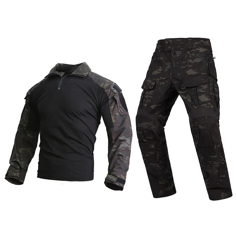 Emersongear G3 Combat Uniform Sets 2017 Mens Tactical Suits Outdoor Hunting Training Shirt Pants Tops Duty Cargo Trousers MCBK