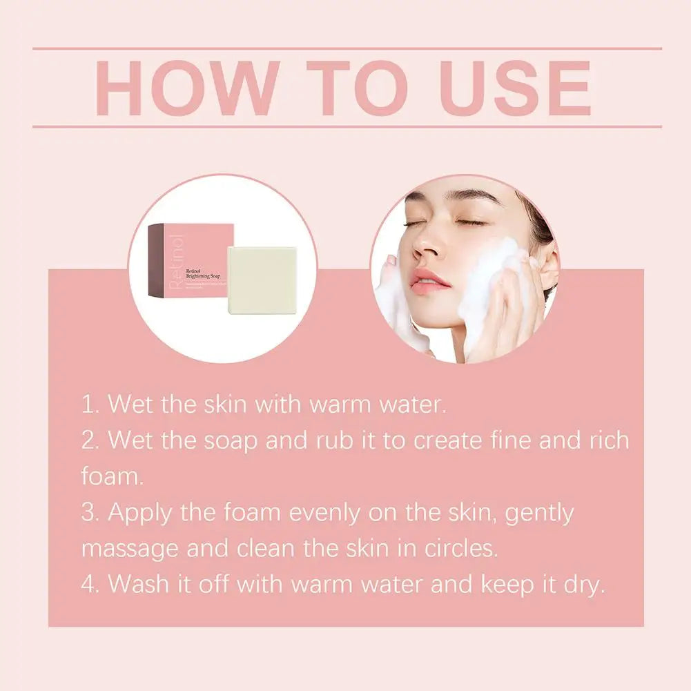Retinol Brightening and Spot Removing Cleansing Soap Deeply cleanse repair the skin fade dark spots fine lines Korean nursing
