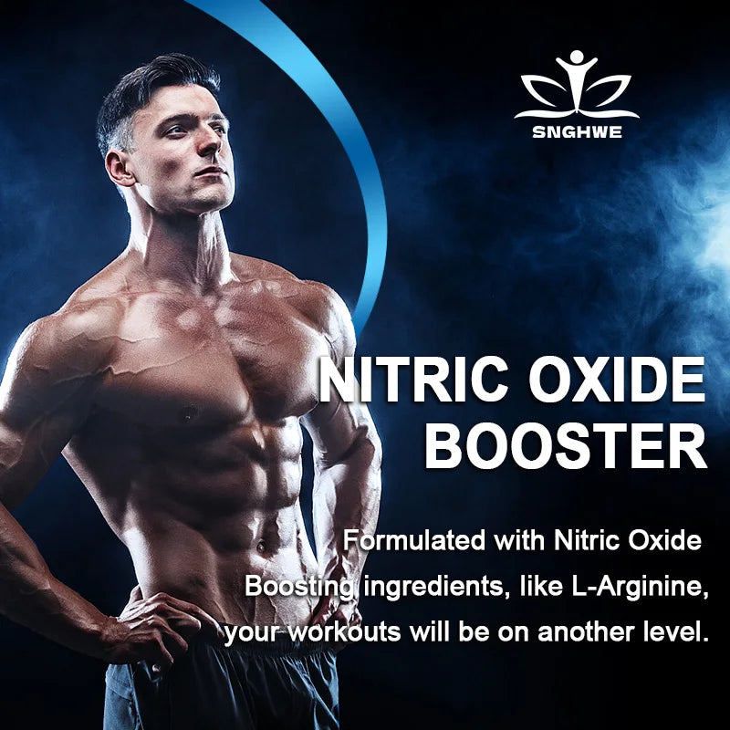 Men's L Arginine Capsules Nitric Oxide Supplement Endurance Performance for Workouts Muscle Growth Mercury for Adult