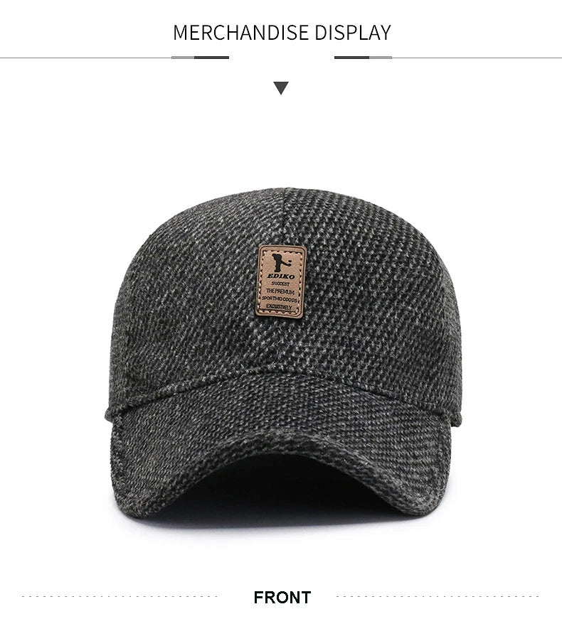 Winter Bomber Hat Men Women Russian Black Leather Ushanka Caps With Ear Flaps Fur Warm Leather Brand Baseball Cap Hats