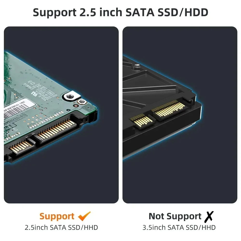 MAIWO 2.5'' HDD Enclosure Type C USB3.0 External Hard Drive Case  5Gbps HDD SSD Hard Drive Enclosure Support UASP for PC Laptop