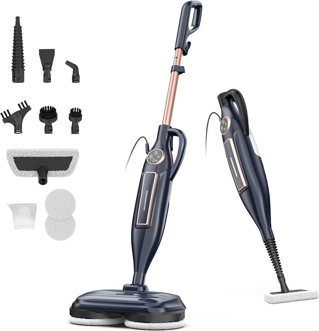 Steam Mop Cleaner with Rotating Mop Pad 10 in 1 Lightweight Spin Mop 1300W Powerful Floor Steamer for Home Hardwood Laminate VM6