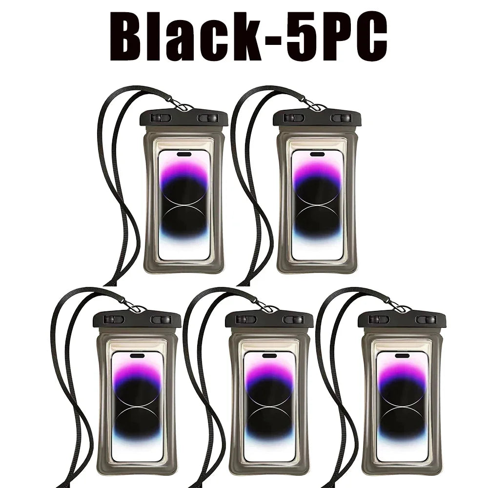 Floating Waterproof Phone Pouch Universal Water Resistant Phone Case Under 7.2 Inches Phone Dry Bag Essential for Water Sport