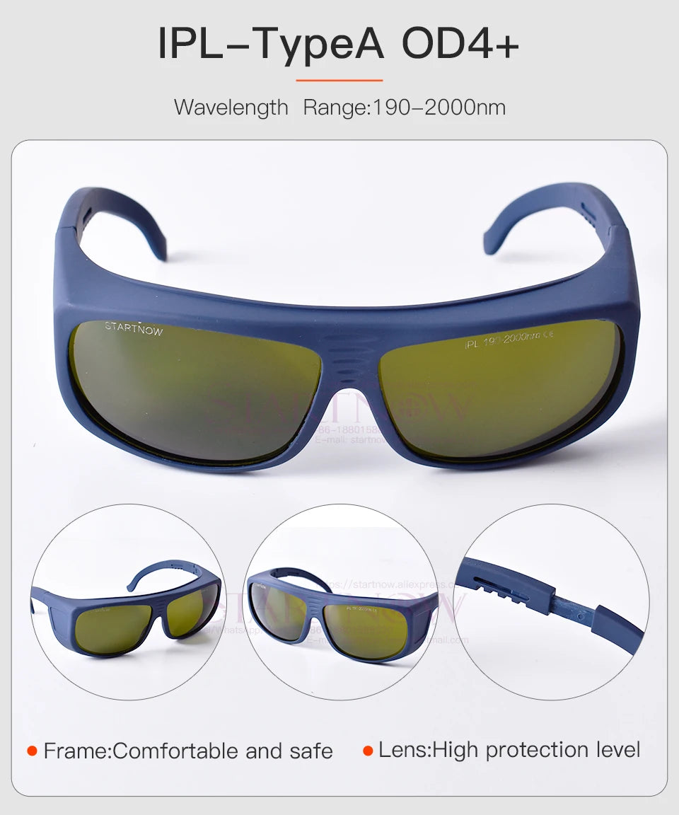 Laser Glasses 190nm-2000nm IPL Hair Removal Safety Eyepiece CE IPL OPT Soft PE Eye Mask Protective Eyepatches Laser Goggles