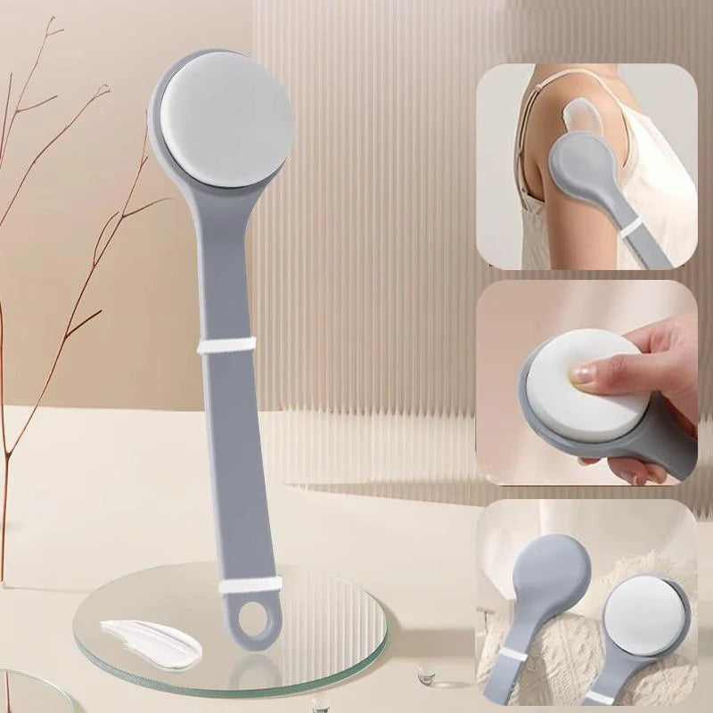 Multi Function Lotion Sunscreen Ointment Applicator Long Handle Body Cleaner Shower Brush Back Massager Beauty Tool