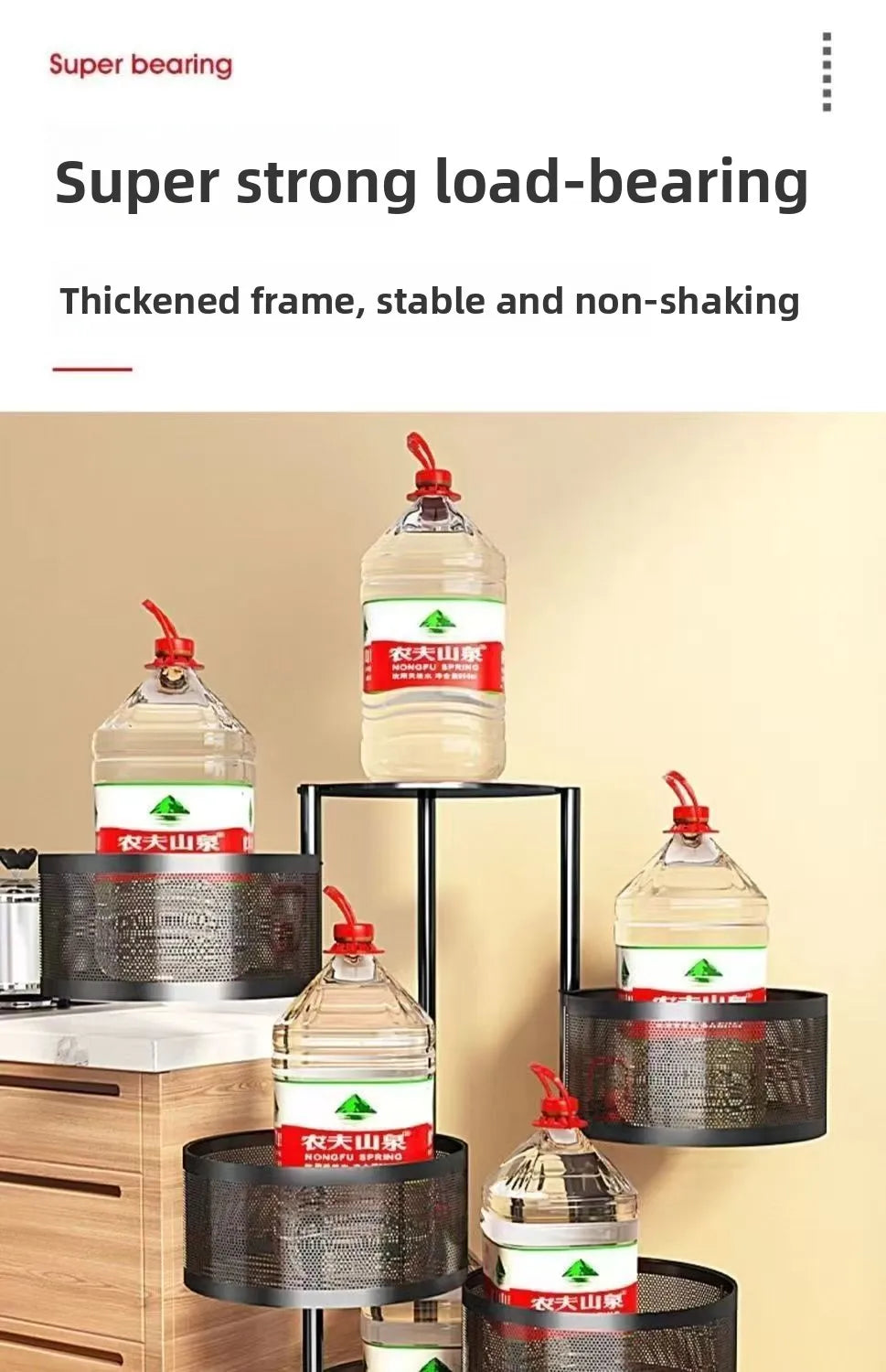 Home Use Rotating Multi-Layer Mobile Storage Ra Frie  Vegetable Fruit Storage elf Kitchen Organization No Installation