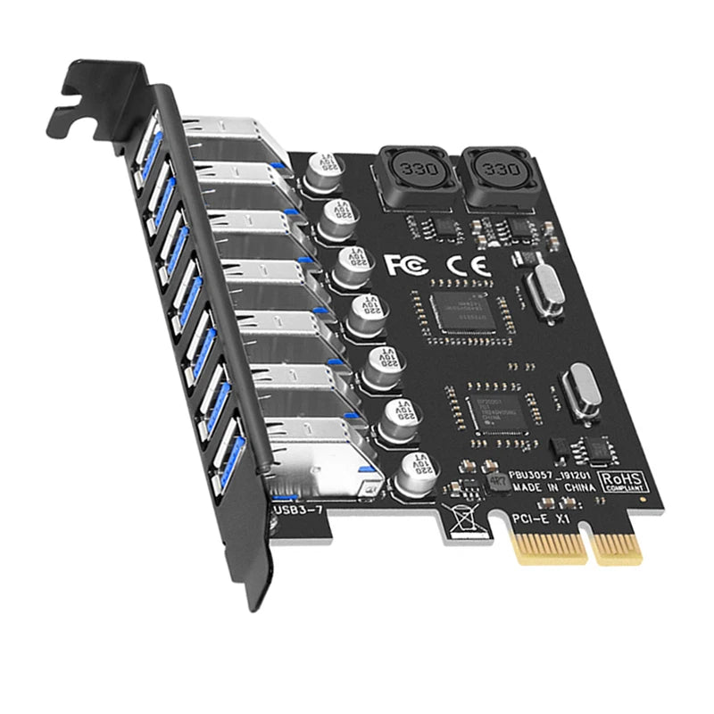 NEW 7 Port USB 3.0 PCI Express X1 Expansion Card PCI-E PCI E USB 3.0 Board USB3 6Gbps Adapter Controller NEC Chip for Desktop PC