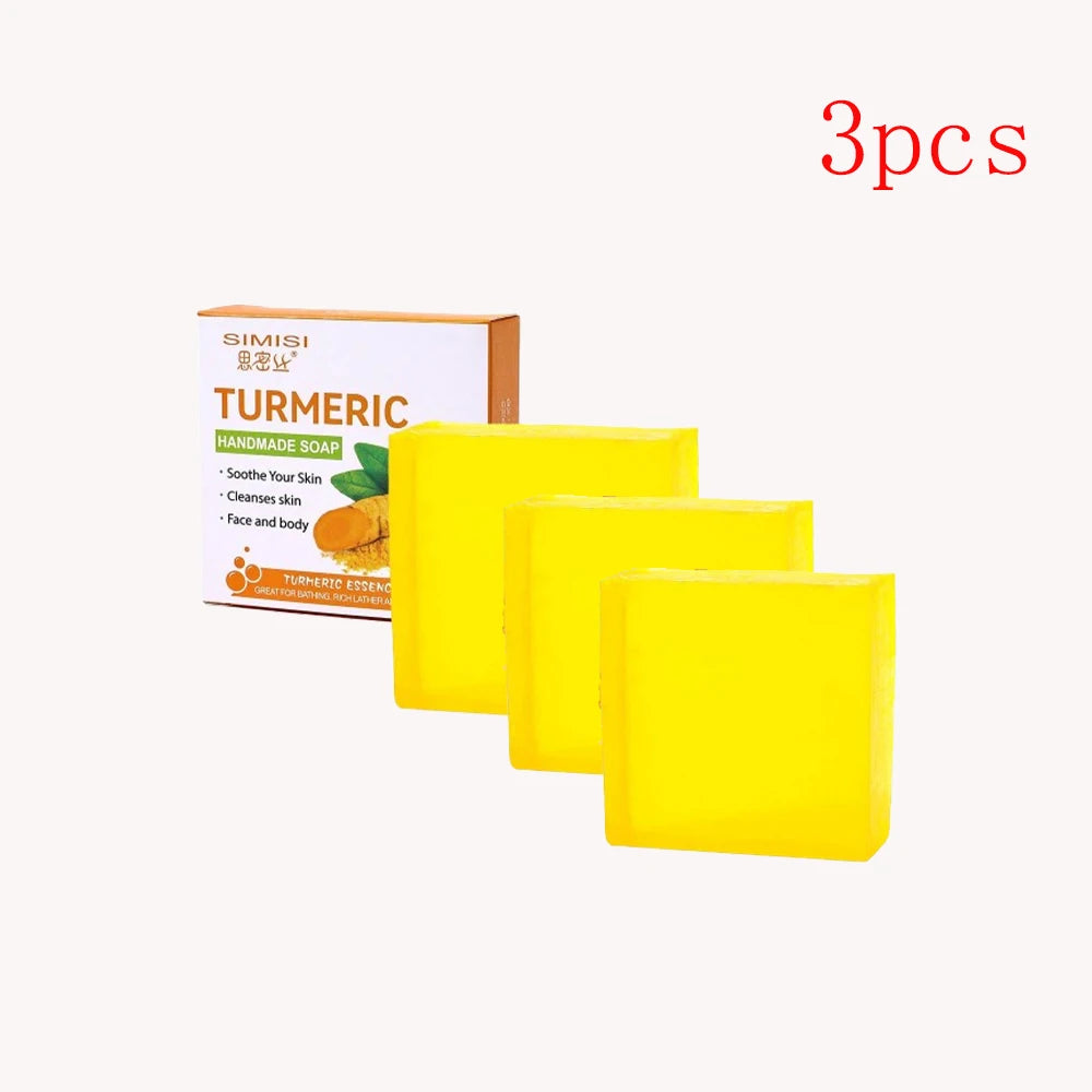 Hand Made Turmeric Soap Body Cleaning Natural Turmeric Deeply Clean Skin Refine Pores, Remove Acne Tender Skin Care Beauty