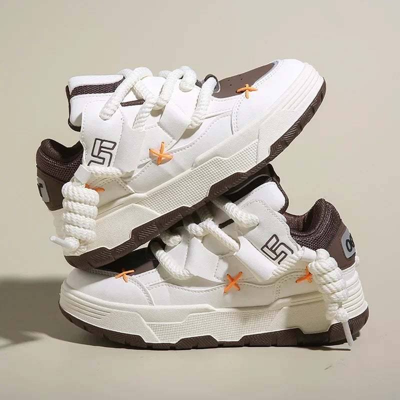 Trendy Women's Men Chunky Sneakers Versatile Casual Thick Soled Board Shoes Female Little White Shoes Walking Shoe Hombre Mujer