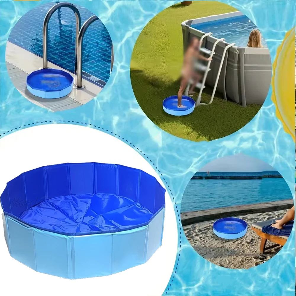 Foldable Pet Swimming Pool Pet Dogs Bathing Tub Pool Indoor Outdoor Kiddie Pool Portable Dog Pools for Pet Cleaning & Swimming
