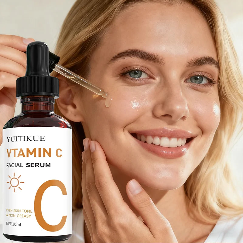 Vitamin C facial serum, evens skin tone & non-greasy, provides long-lasting deep hydration, firms and lifts