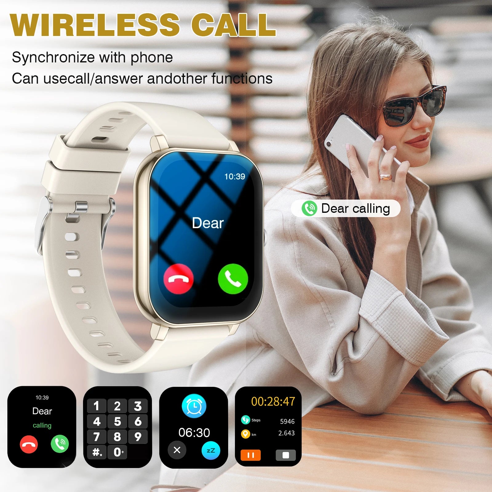 1.83 Inch HD Smartwatch, 1 Count Fashionable Smartwatch with BT Calling & Check Weather, Sports Tracking Smartwatch for Android