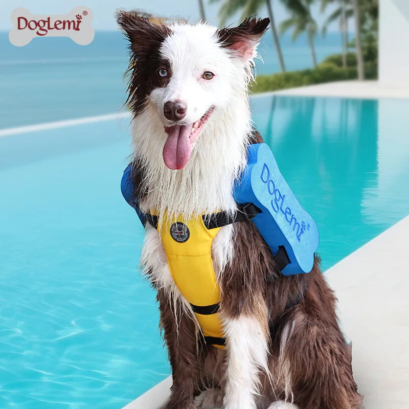 2 in 1 Summer Dog Swimming Rescue Vest Harnesses Adjustable Dogs Life Saving Jacket Swim Chest Strap Walking Out Vest Harnesses