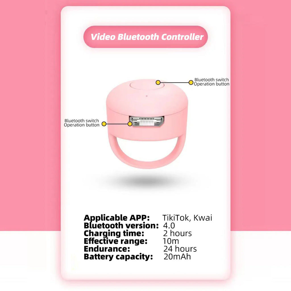 Bluetooth Fingertip Video Controller Page Remote Control Ring Flipping For TikTok Short Video Fingertip For Huawei Xiaomi Phone