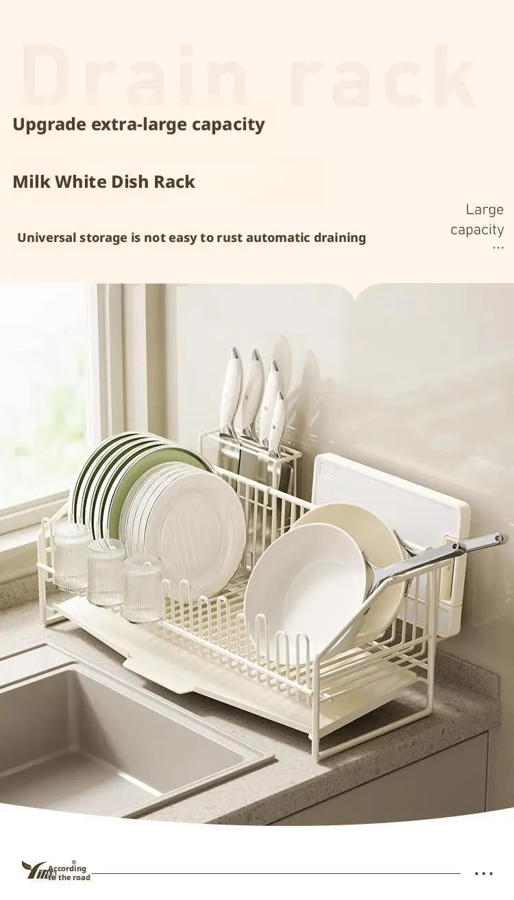 Kitchen Drain Dish Rack Holder Sink Countertop Bowl Chopstick Cutlery Storage Basket Dishes Organizer Hanger Draining Shelf