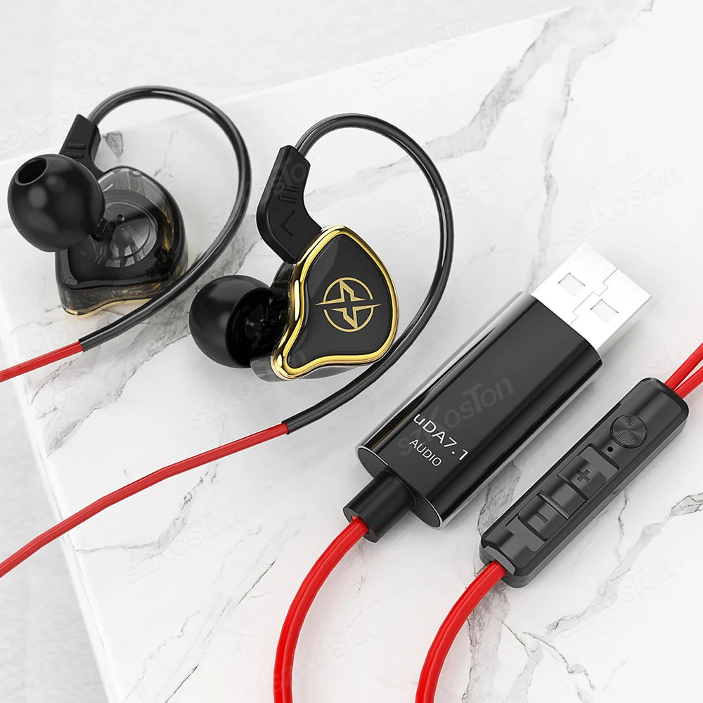 USB Gaming Headphones 7.1 Surround Sound Wired Headset with Microphone Noise Cancelling Earphone for PC Computer PS4 PS5 Laptop