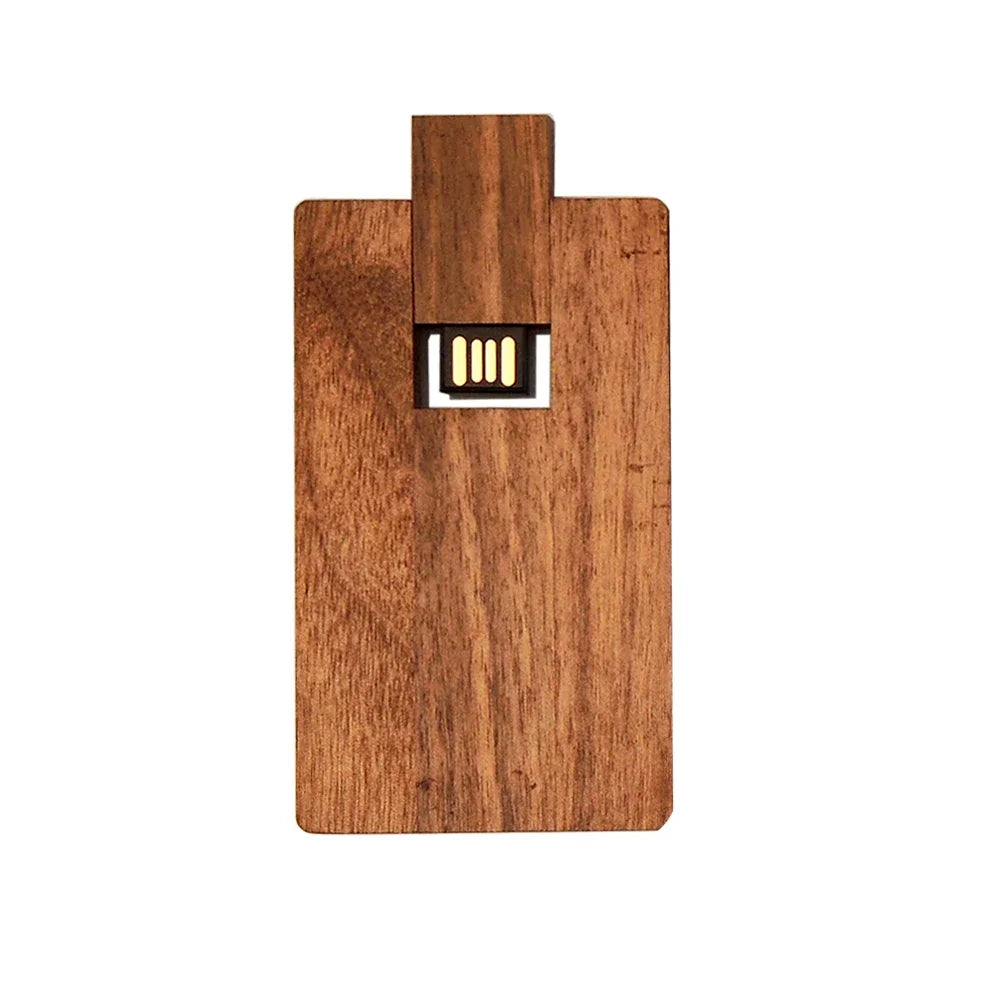 Bamboo & Walnut Wood Card Model Pendrive Usb Flash Drive Memory Stick Usb 2.0 4GB 8GB 16G 32GB 64GB Photography Gift