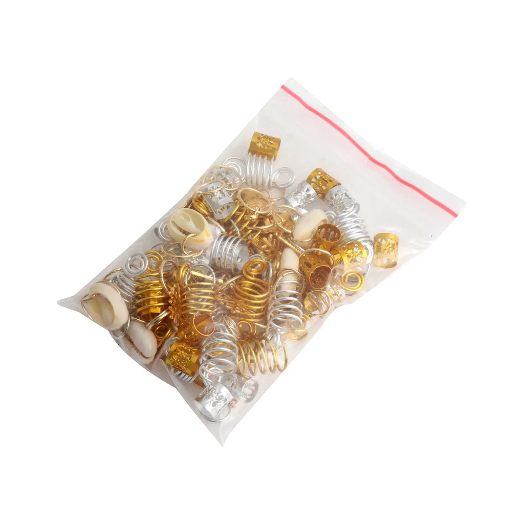 100pcs/set Alloy Braid Hair Ring Dreadlock Hair Ring Hippie Style Hair Accessories Loc Hair Jewelry for Braids for Girls