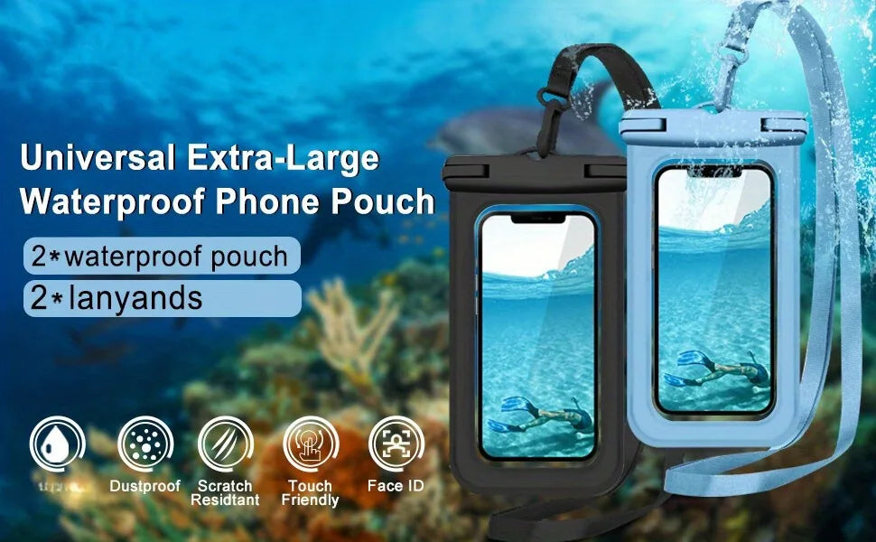 Universal Extra-Large Waterproof Pouch, Underwater Dry Bag For Smart Phones, Waterproof Phone Bag