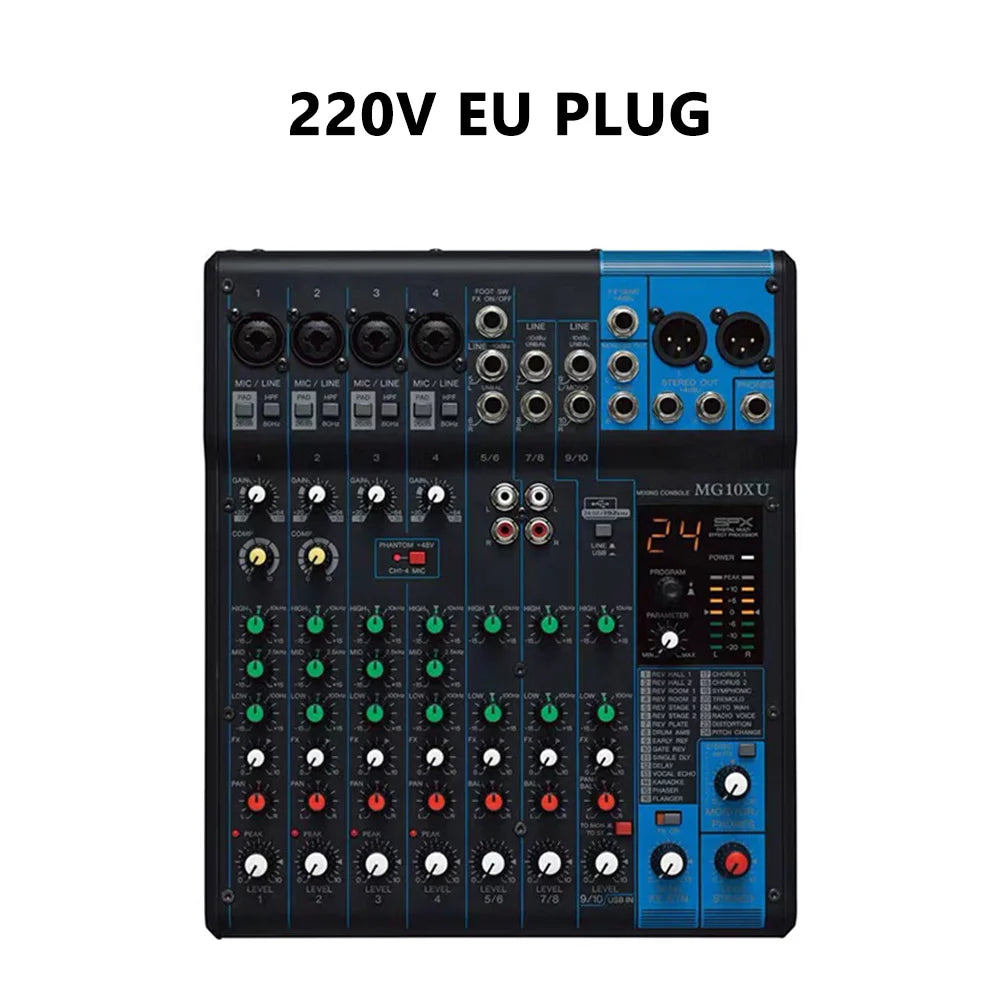 Professional Audio Mixer MG10XU 10 Channel 48V Phantom Effect Analog Mixing Consoles for Wedding Stage Performance Conference