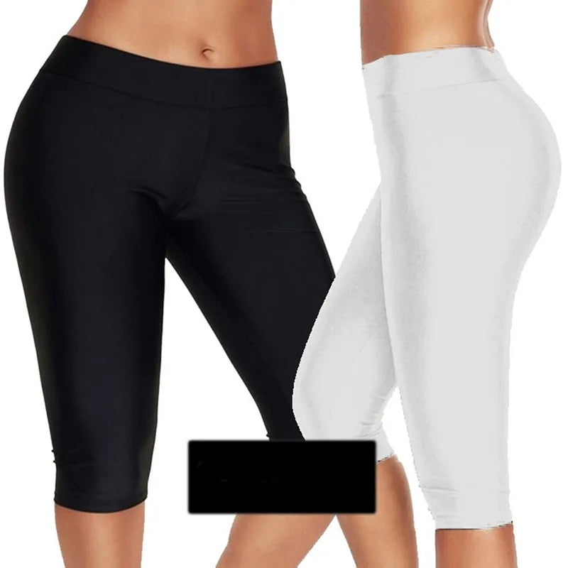 Shorts Women Solid Casual Elastic High Waist Biker Shorts Summer Thin Slim Bottoms Cycling Shorts Yoga Fitness Shorts Leggings