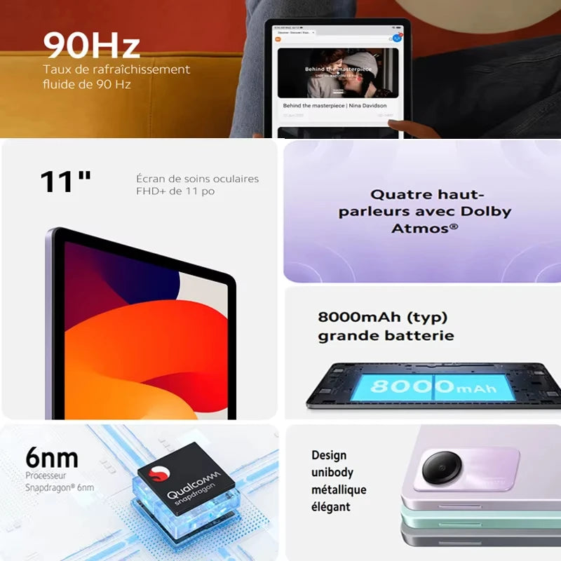 Global Version Xiaomi Redmi Pad SE 11" 256GB Snapdragon® 680 Mi Tablet Quad speakers Dolby Atmos® 90Hz Display 8000mAh