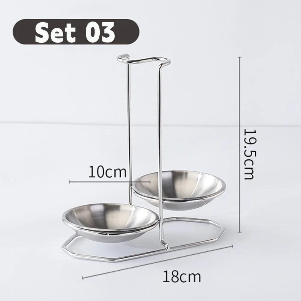 Kitchen Accessories Vertical Single/Double Ladle Spoon Utensil Rack Soup Spoon Rest Stand without plate Tableware Storage Shelf