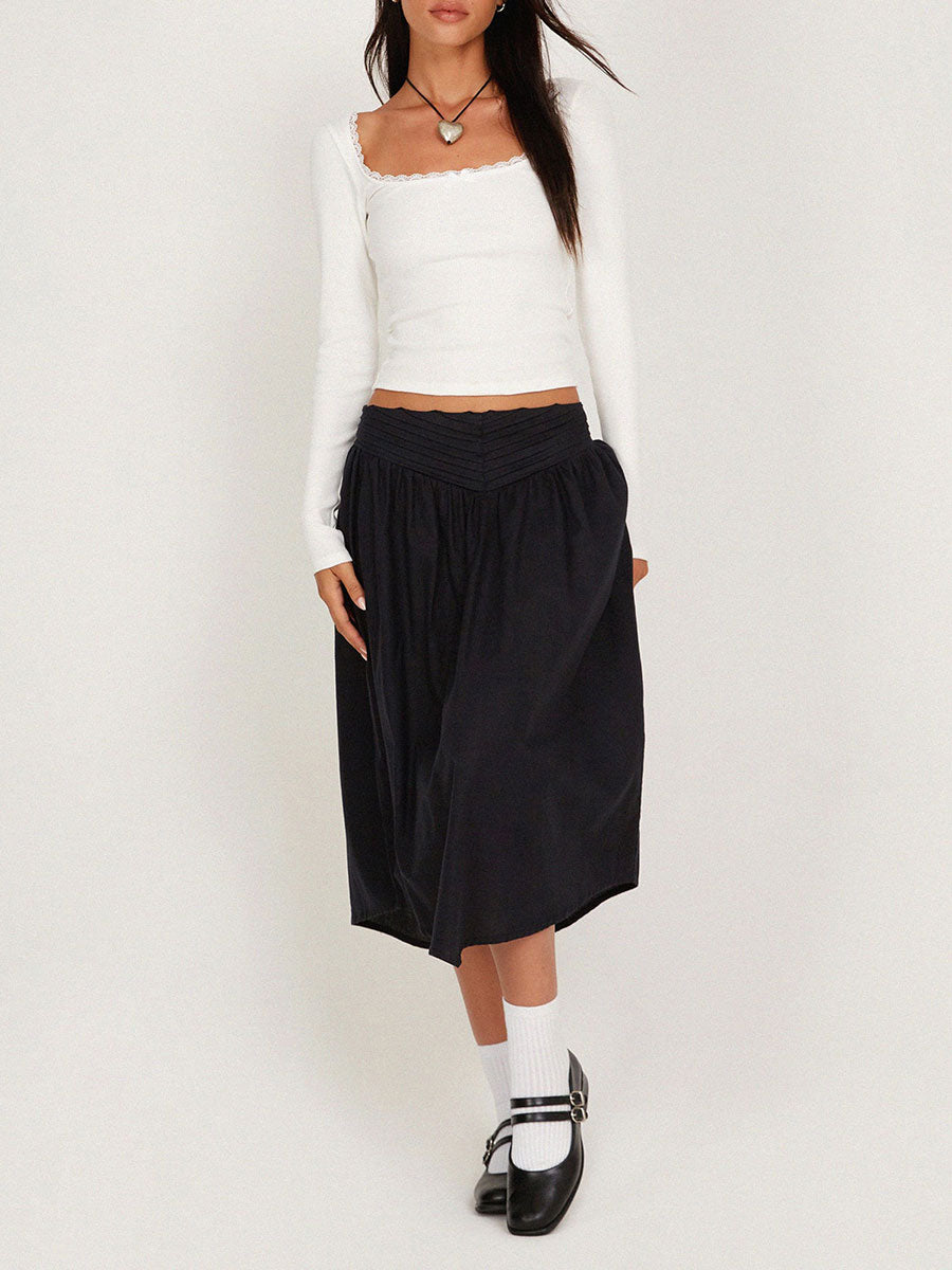 Women Y2k Crop Tops Autumn Spring Long Sleeve Square Neck Ribbed Slim Fitted T-Shirt Aesthetic Fairy Tees Tops Retro Streetwear