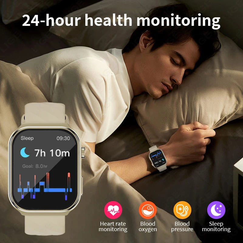 LIGE New AI Healthy Diagnose Smart Watch 2.2" Curved Screen Women Men Blood Lipid Uric Acid Heart Rate Health Tracker Smartwatch