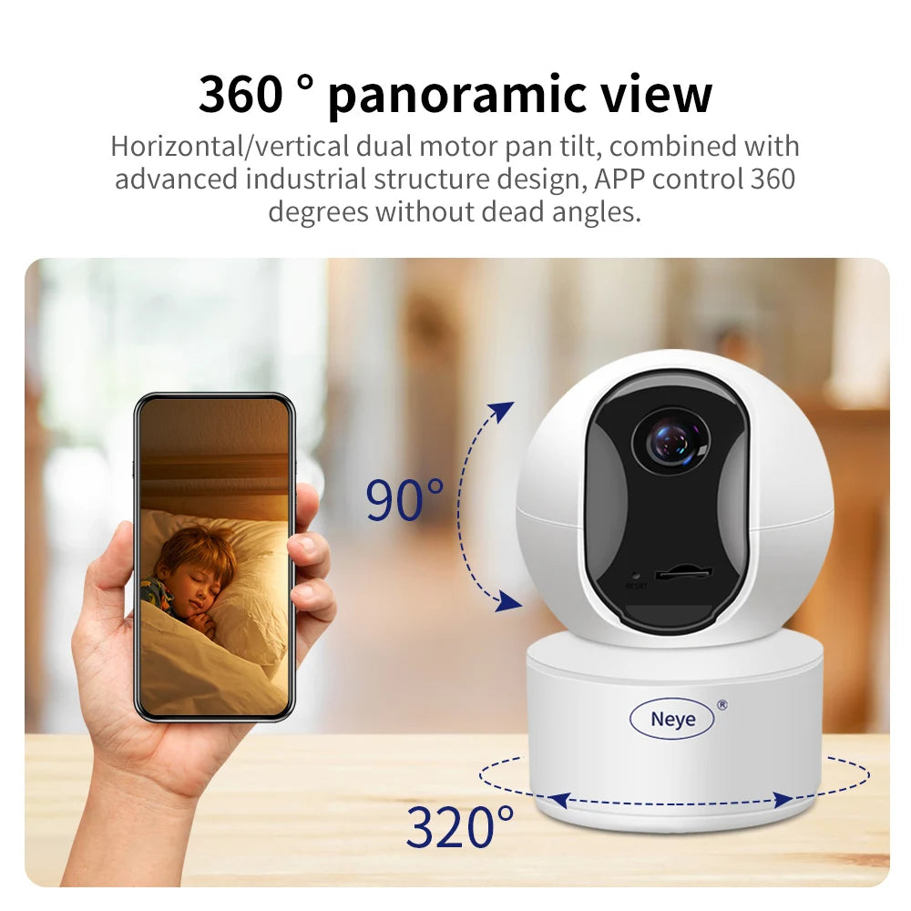 Home WiFi Security Camera 8MP HD Indoor Baby Monitor Bidirectional Audio 360 ° Panoramic Camera AI Automatic Tracking  Detection
