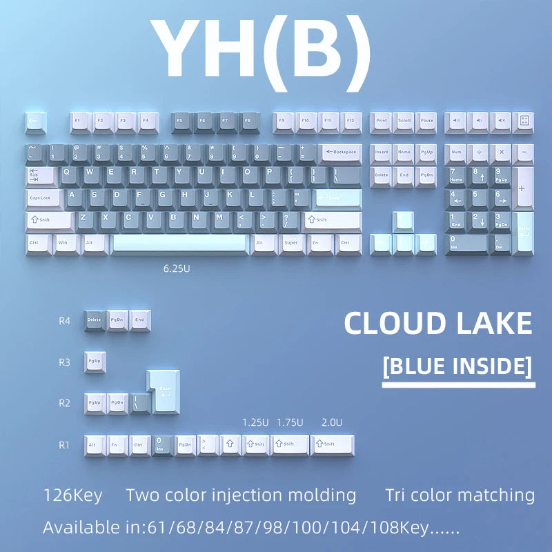 126Keys Cherry Keycap Key Cap for Mechanical Keyboard Like K86 K500 K617 GMK67 GMK87 RK ETC Game Keyboard for MX Switch Keyboard