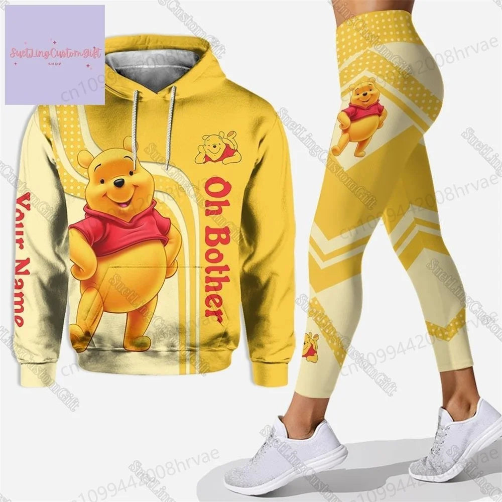 Disney Winnie the Pooh Hoodies and Leggings, Custom Winnie the Pooh 3D Printed Sweatshirts, Womens Yoga Pants Set 2025