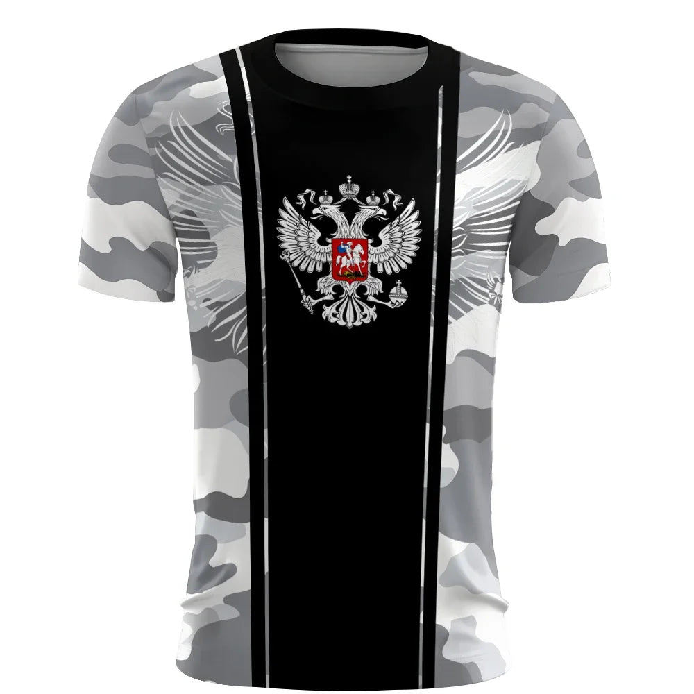 Russia Men's T-Shirts 3d Russian Flag Short Sleeve T-Shirt For Men Oversized Tees Mens Clothing Summer Casual Breath Sportswear