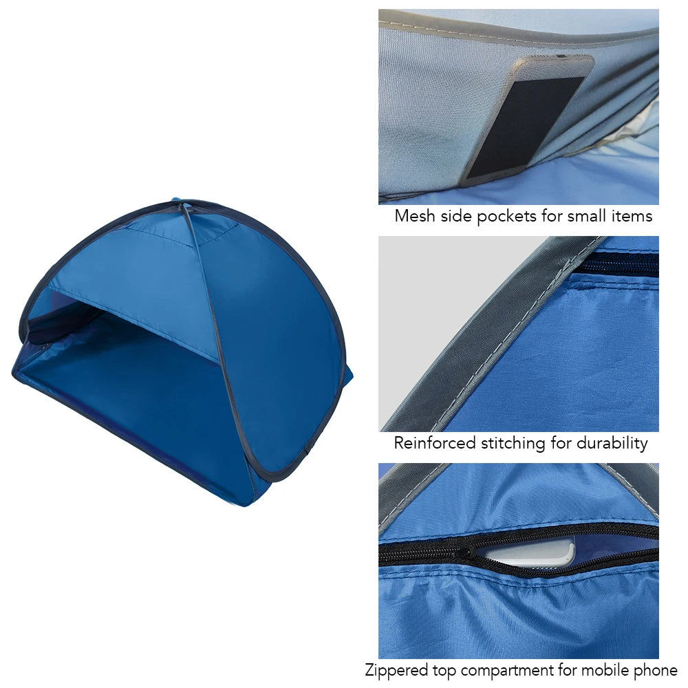 Portable Sun Shelter Outdoor Mini Sunbathing Head Tent Windproof Sand Proof Canopy Headrest Pops Up Beach Sun Shade Tents
