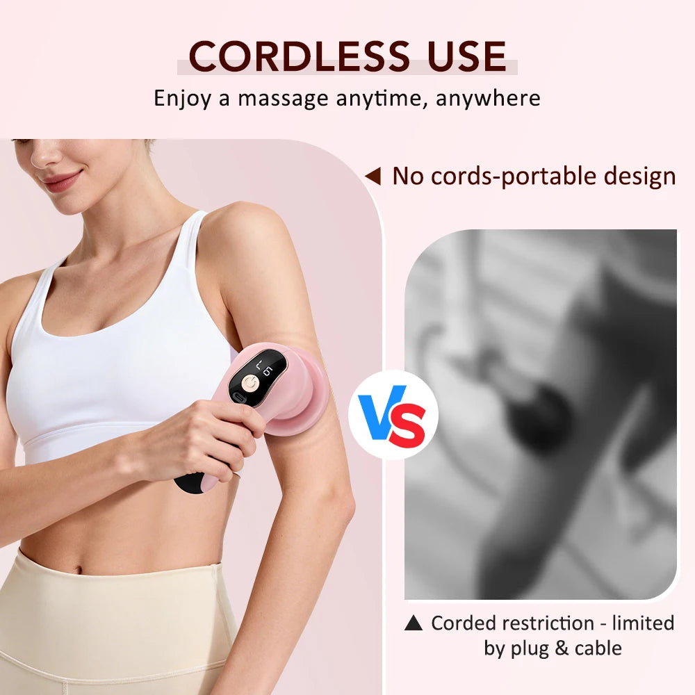 Body Massager, Portable Massage Stick With 5 Massage Heads, Wireless Charging, Handheld Whole Body Kneading, 6 Modes Massage Gun