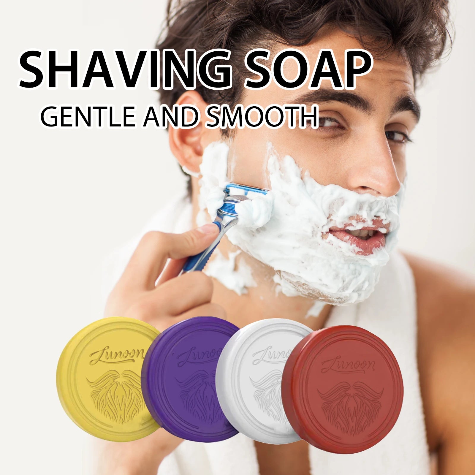 Man Shaving Soap Gentle Clean Keep Fresh Smooth Texture Foam Rich Reducing Irritation Men Beard Care Soap Effect Protect