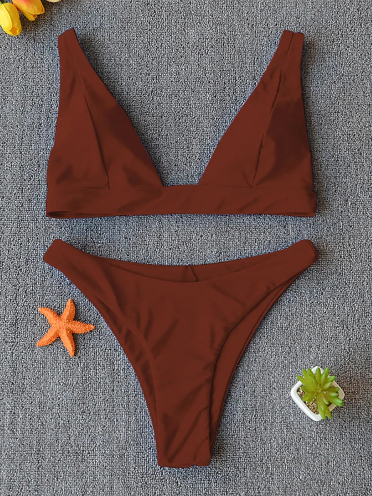 Bikini 2025 Micro Sexy Swimsuit Women Push Up Swimwear Two Piece Bikini Set Solid Bather Bathing Suit Swim Suit Female