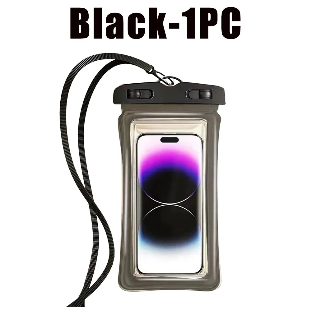 Floating Waterproof Phone Pouch Universal Water Resistant Phone Case Under 7.2 Inches Phone Dry Bag Essential for Water Sport