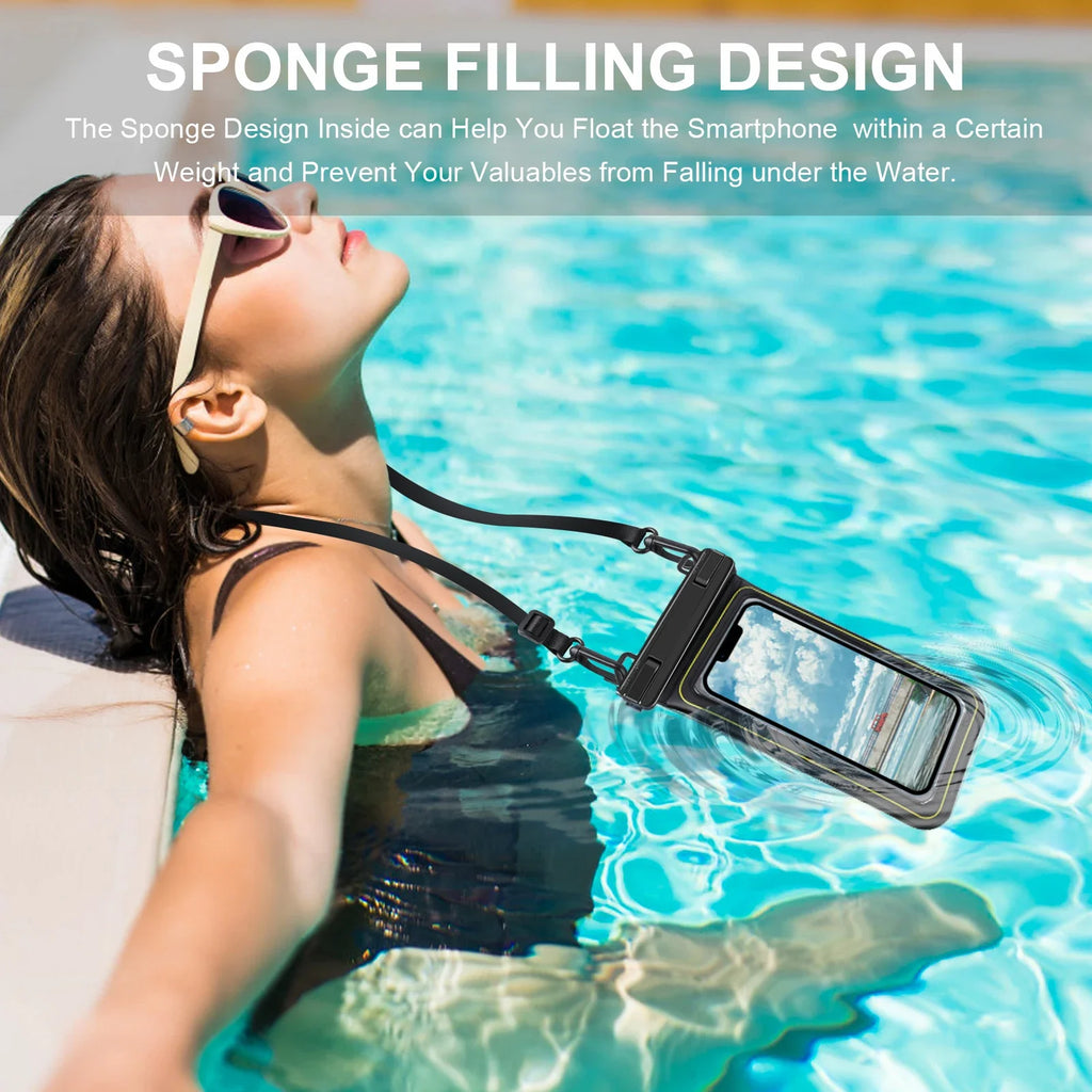 HAISSKY Waterproof Phone Bag for iPhone 16/15/14/13/12 pro Max/XR Universal Crossbody Swim Storage Pouch Case