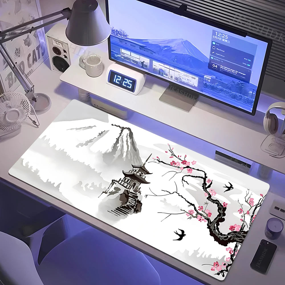 Cherry Blossoms Wrist Rest Keyboard Gaming Mouse Pad White Mousepad Pk Control Welcome Mat Desk Decorations Office Rug Keypad