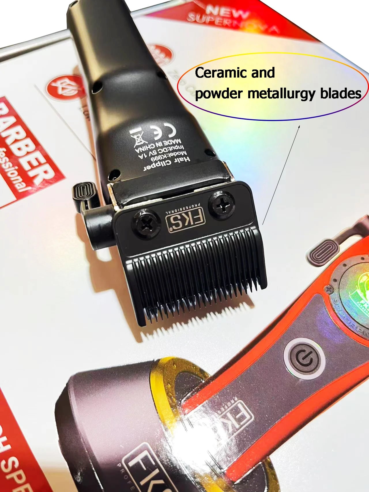 FKS K999 New Professional Hair Clipper 7000-9000RPM High Speed Professional Hair Clipper Professional Fine Tuning Hair Clipper
