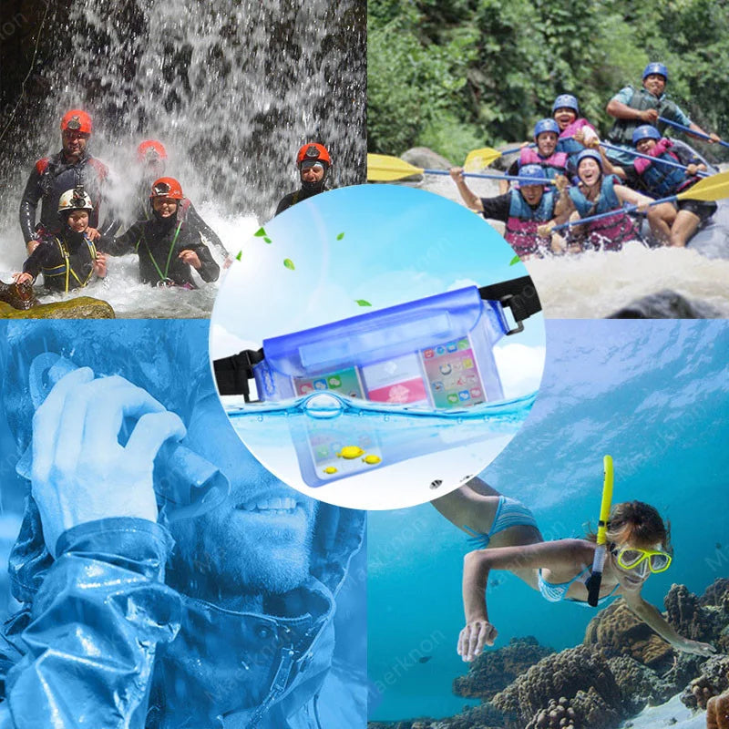 Sealing Waterproof Swimming Waist Bag PVC For iPhone iPad Sports Pouch Fanny Case Storage Bag Underwater Mobile Phones Dry Bags