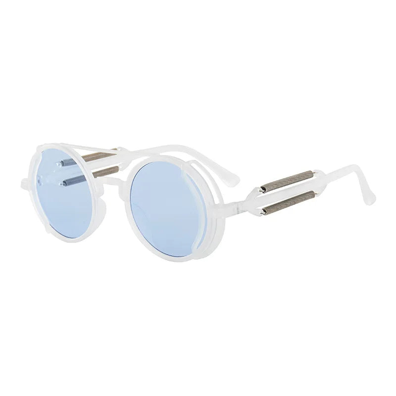 Retro Classic Steampunk Sunglasses UV400 Round Frame Design Colored Lenses Glasses Eyewear Gothic Men Women Sunglasses Steampunk