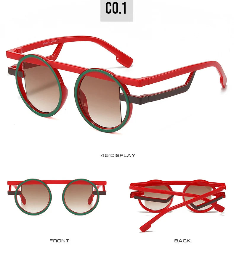 Retro Punk Style Small round Sunglasses UV400 Gradient Shades Unisex Fashion Sun Glasses for Men And Women