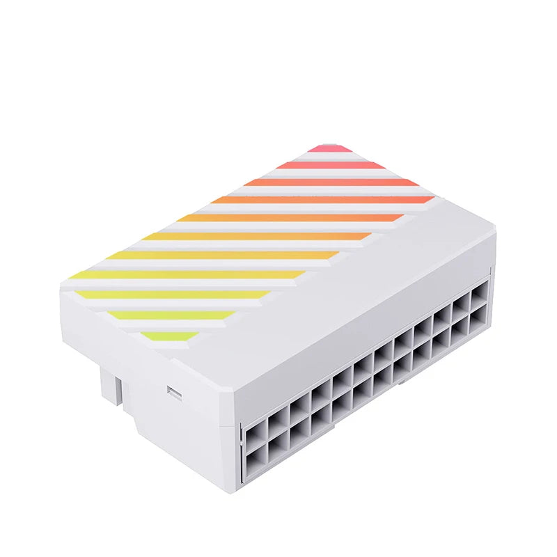 TEUCER 24P-6 ATX 24 Pin to 90 Degree Power Plug Adapter 5V/3Pin ARGB Plug Adapter Modular DIY Mounting Accessessory
