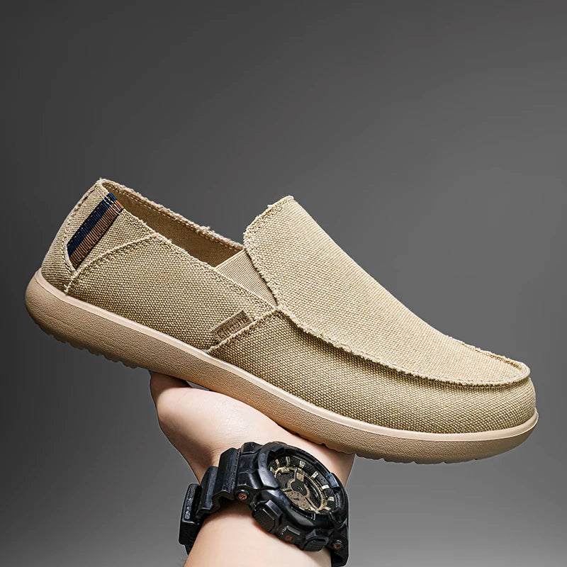 Large Size Canvas Shoes Men's Slip-On Loafers Casual Breathable Independent Station Cross-Border Shoes Adult Low Heel Rubber
