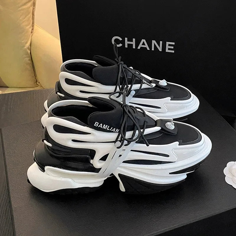 Platform Sneakers for Couple Street Style Height Increase Shoes for Men Women Fashion Designer Chunky Sneakers Zapatillas Hombre
