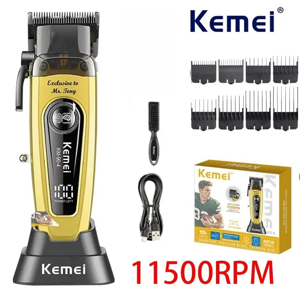 Kemei 11500RPM Rechargeable Hair Clippers Barber Cordless Hair Trimmer Shaver Men Hair Cutting Machine KM-2299 KM-90-4 KM-1102